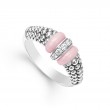 Lagos Pink Ceramic and Caviar Diamond Ring