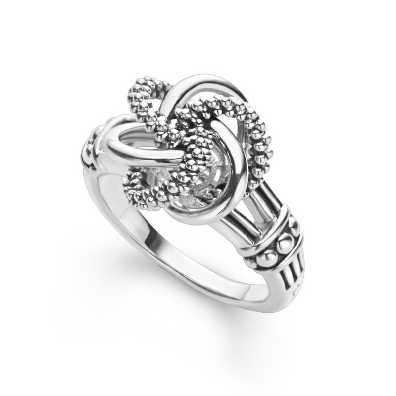 Sterling Forever Sterling Silver Thin Love Knot Ring - White - US 7