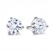 Three-Prong Diamond Stud Earrings