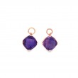 Lisa Nik 18k rose gold Rocks 10mm cushion amethyst detachable drops