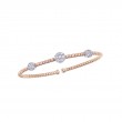 Fallon B 18K Rose And White Rhodium Plated Gold 3 Diamond Station Bangle