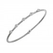 Fallon B 18K White Gold Rhodium Plated Single Row 5 Station Bangle