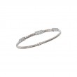 Fallon B 18K White Gold Rhodium Plated 3 Station Diamond Bar Bangle