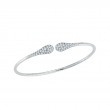 Fallon B. 18K White Gold Rhodium Plated Diamond Pave Bangle