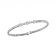 Fallon B 18K White Gold Rhodium Plated Diamond Bangle