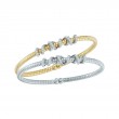 Fallon B 18K Yellow And White Rhodium Plated Gold Diamond Twist Bangle