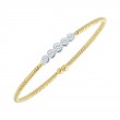 Fallon B 18K Yellow And White Rhodium Plated Gold Bezel Set Diamond Station Bangle