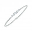 Fallon B 18K White Gold Rhodium Plated Bezel Set Diamond Station Bangle