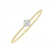 Fallon B. 18K Yellow And White Rhodium Plated Gold Diamond Quatrefoil Bangle