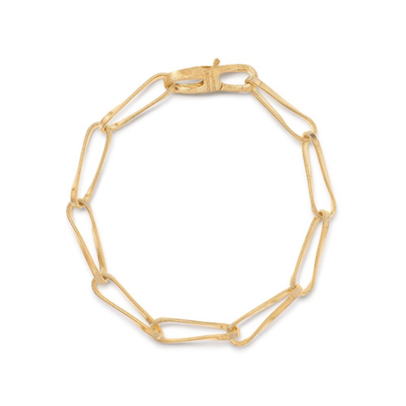 Marco Bicego 18k yellow gold Marrakech Onde hand twisted link bracelet,  size 7.5 - BG842 Y