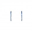 Lisa Nik 18k white gold rhodium plated hinged hoop earrings with ombre blue sapphires weighing 0.39 carat total weight