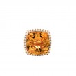 Lisa Nik 18k rose gold Rocks 13mm square citrine ring with round diamonds weighing 0.23 carat total weight