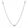 Lisa Nik 18k white gold Sparkle diamond by the yard chain necklace, three diamonds weighing 0.12 carat total weight, 17