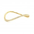 Lisa Nik 18k yellow gold Sparkle curved hinged bangle bracelet with round diamonds weighing 0.80 carat total weight