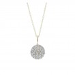 Lisa Nik 18k yellow gold Talisman pave disc pendant necklace with diamonds weighing 0.20 carat total weight, 18