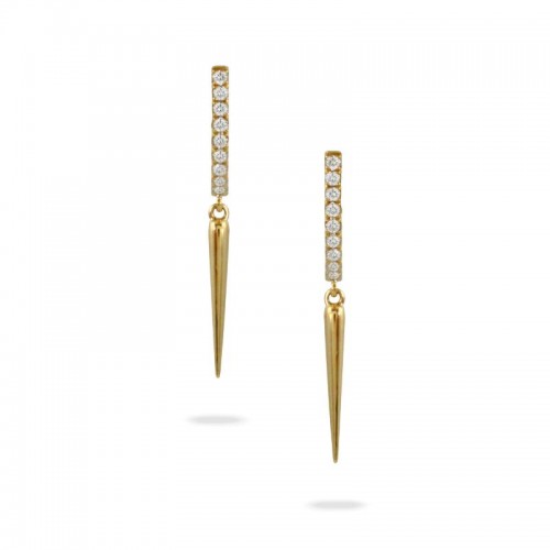 18K Yellow Gold Diamond Earrings