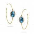 18K Yellow Gold Diamond Hoop Earrings