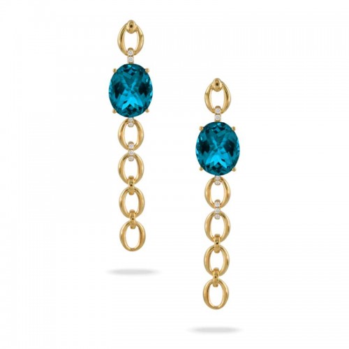 18K Yellow Gold Diamond Earrings