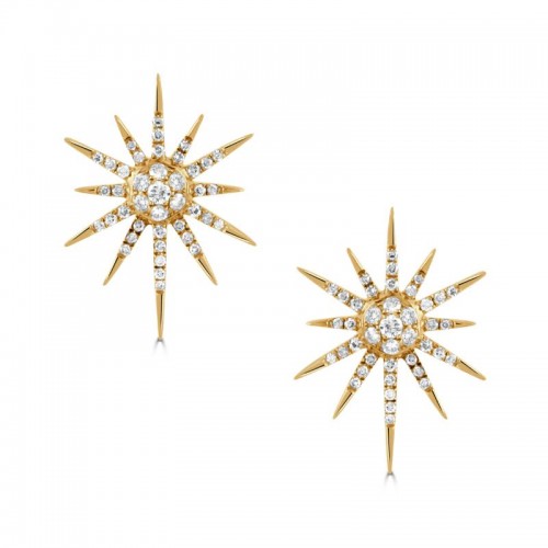 18K Yellow Gold Diamond Earrings