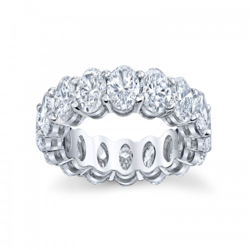 Norman Silverman Platinum Oval Cut Diamond Eternity Band