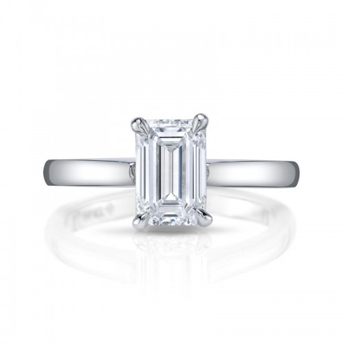 Bachendorf's Platinum Emerald Cut Diamond Solitaire Ring
