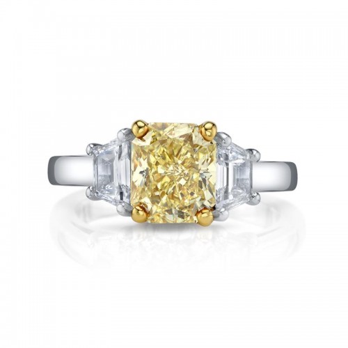Bachendorf's Platinum And 18K Yellow Gold yellow And White Diamond Ring