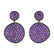 Etho Maria 18K Rose Gold Amethyst Pave Circle Drop Earrings