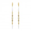 Etho Maria 18K Yellow Gold Diamond And Hand Carved White Ceramic Drop Earring