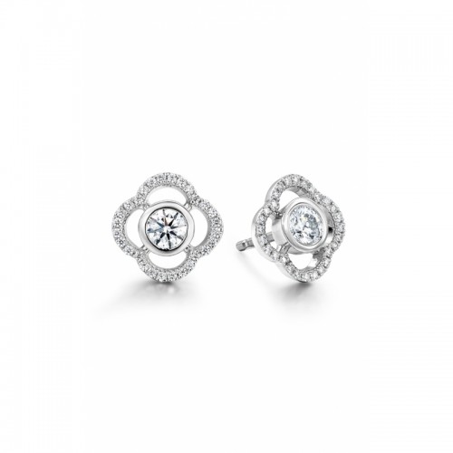 Signature Petal Bezel Diamond Earrings