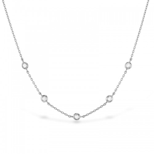 Off-Set Five Bezel Necklace