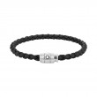 Montblanc Bracelet Black Woven Leather Steel Closure