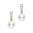 Mikimoto Morning Dew Pearl & Diamond Earrings