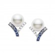 Mikimoto 18K White Gold Rhodium Plated Ocean White South Sea Pearl Earring