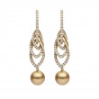 Mikimoto Classic Cultured Golden South Sea Pearl And Diamond Earrings