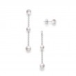 Mikimoto 18K White Gold Drop Earrings