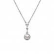 Mikimoto  18K White Gold Petit Soleil Akoya Cultured Pearl Drop Pendant