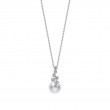 Mikimoto 18K White Gold Classic Akoya Cultured Pearl And Diamond Drop Pendant