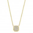 Penny Preville 18K Yellow Gold Asscher Shape Pavé Necklace