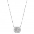 Penny Preville 18K White Gold Emerald Shape Pavé Necklace