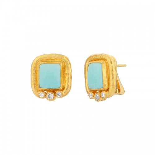 Gurhan 24K Yellow Gold One Of A Kind Frame Earrings