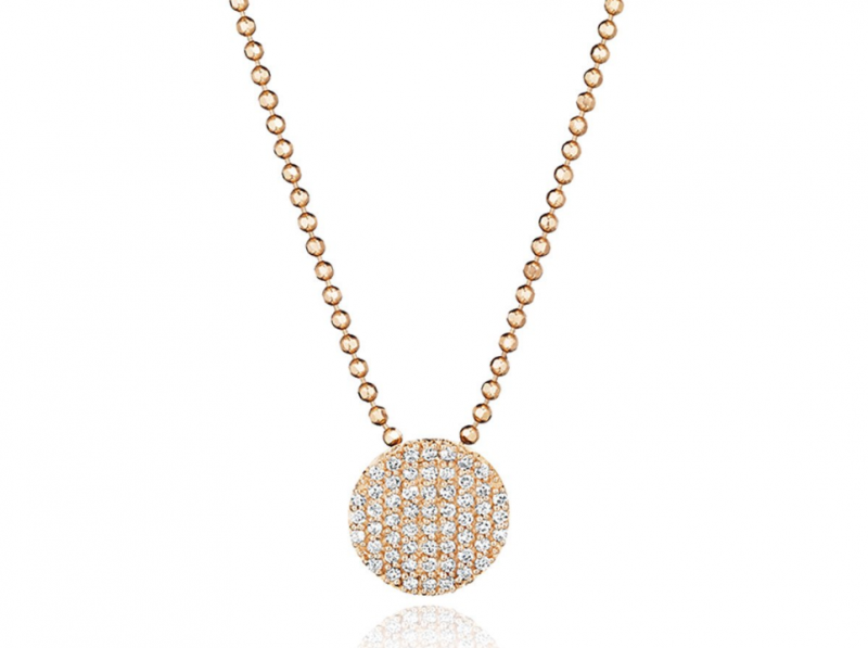 14K Gold Mini Diamond Circle Necklace