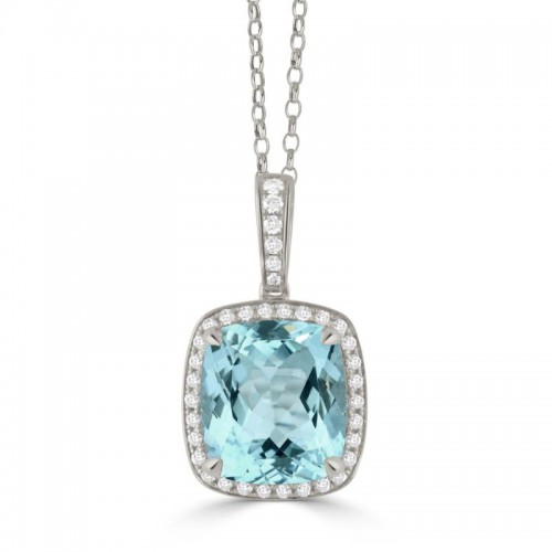 18K White Gold Diamond Pendant