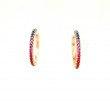 Lisa Nik 18k rose gold Colors hinged hoop  earrings with rainbow sapphires weighing 0.42 carat total weight