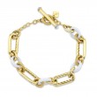 Sloane Street 18K Yellow Gold Diamond, White Onyx And Gold Link Bracelet