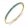 Sloane Street 18K Yellow Gold Graduated London Blue Topaz And Diamond Bangle Bracelet