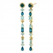 Sloane Street 18K Yellow Gold Multi-Shape London Blue And Sky Blue Topaz Drop Earrings