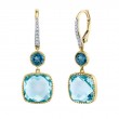 Sloane Street 18K Yellow Gold London Blue And Swiss Blue Topaz And Diamond Drop Earrings