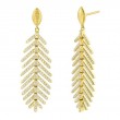 Sloane Street 18K Yellow Gold Diamond Feather Drop Earrings