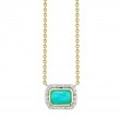 Sloane Street 18K Yellow Gold Turquoise And Diamond Halo Pendant