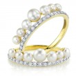 Sloane Street 18K Yellow Gold Pearl And Diamond Guard Rings